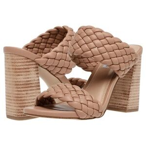 Steve Madden Tielo Braided Block Heel Sandals in Tan. Size 9.5.